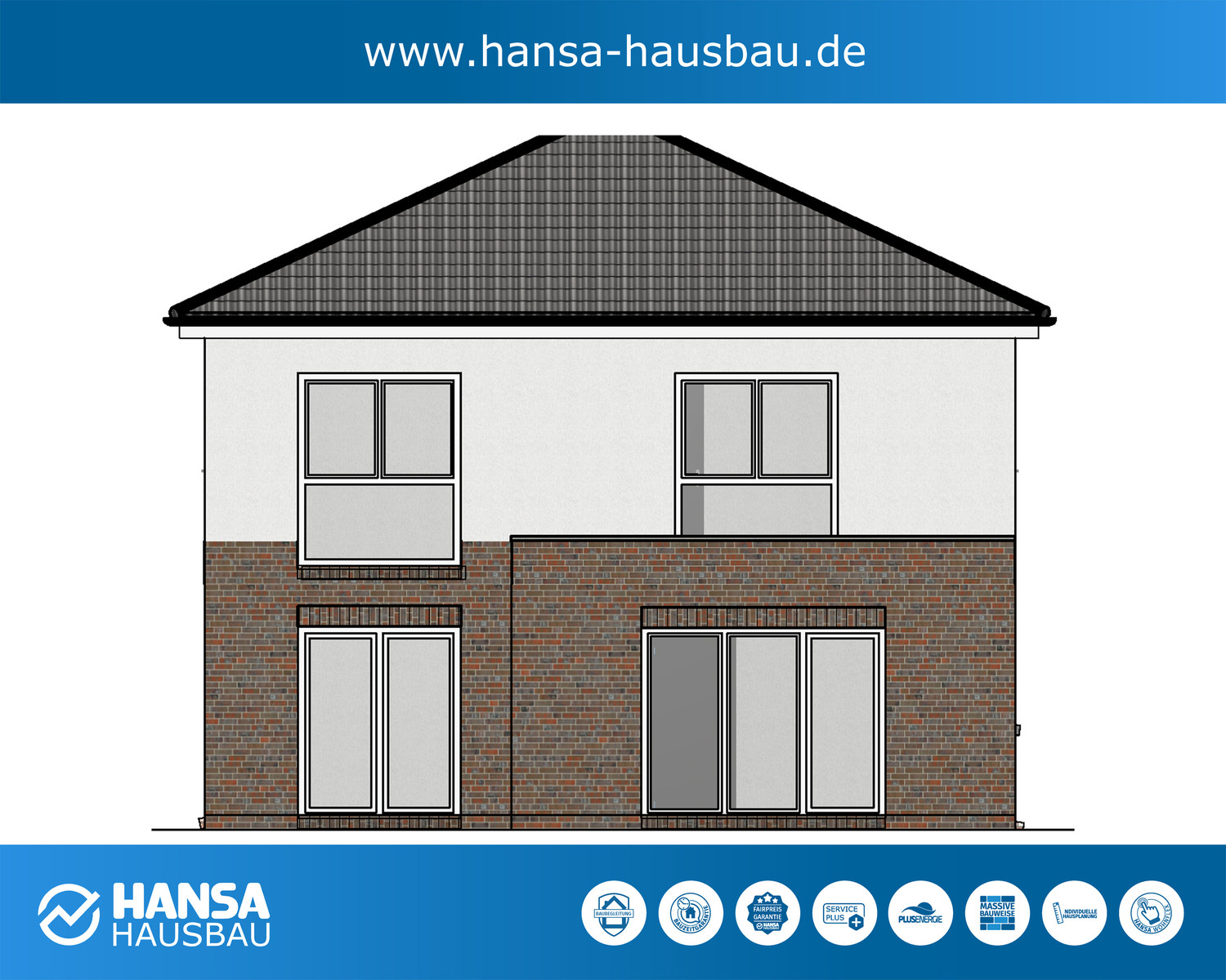 Hansa Hausbau Neubau Stadtvilla Eingeschossig