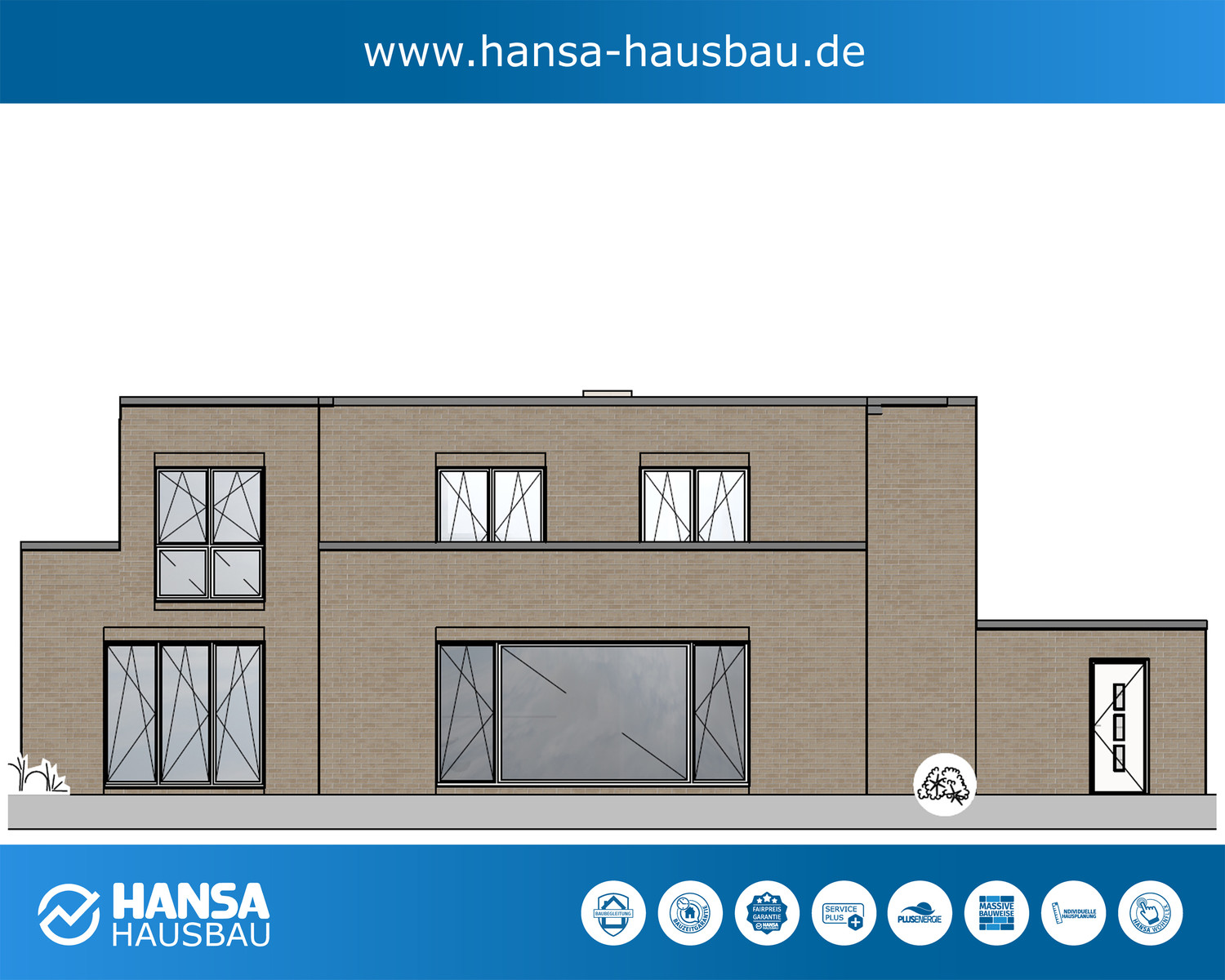 Hansa Hausbau Neubau Bauhaus Kubushaus