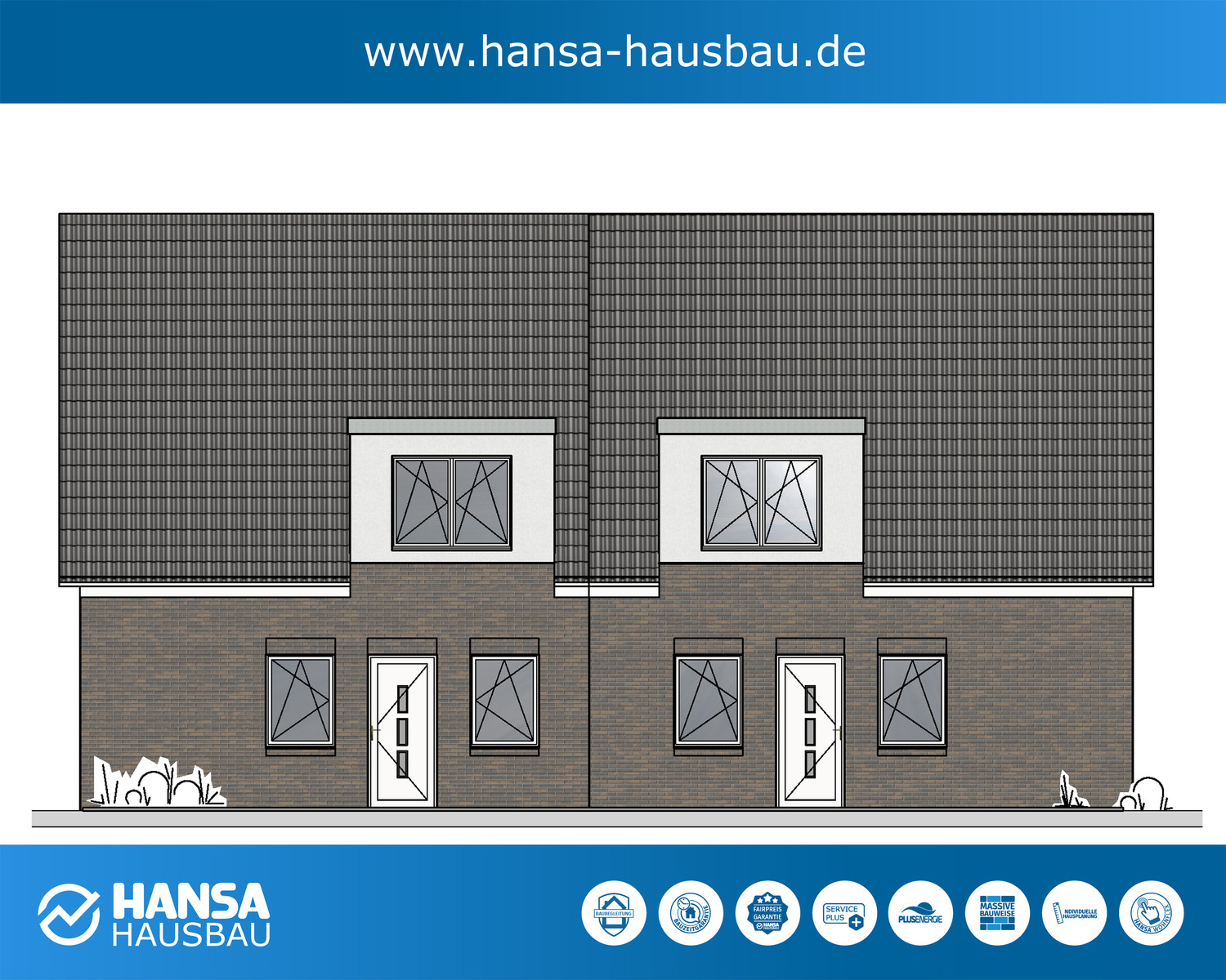 Hansa Hausbau Neubau Doppelhaus