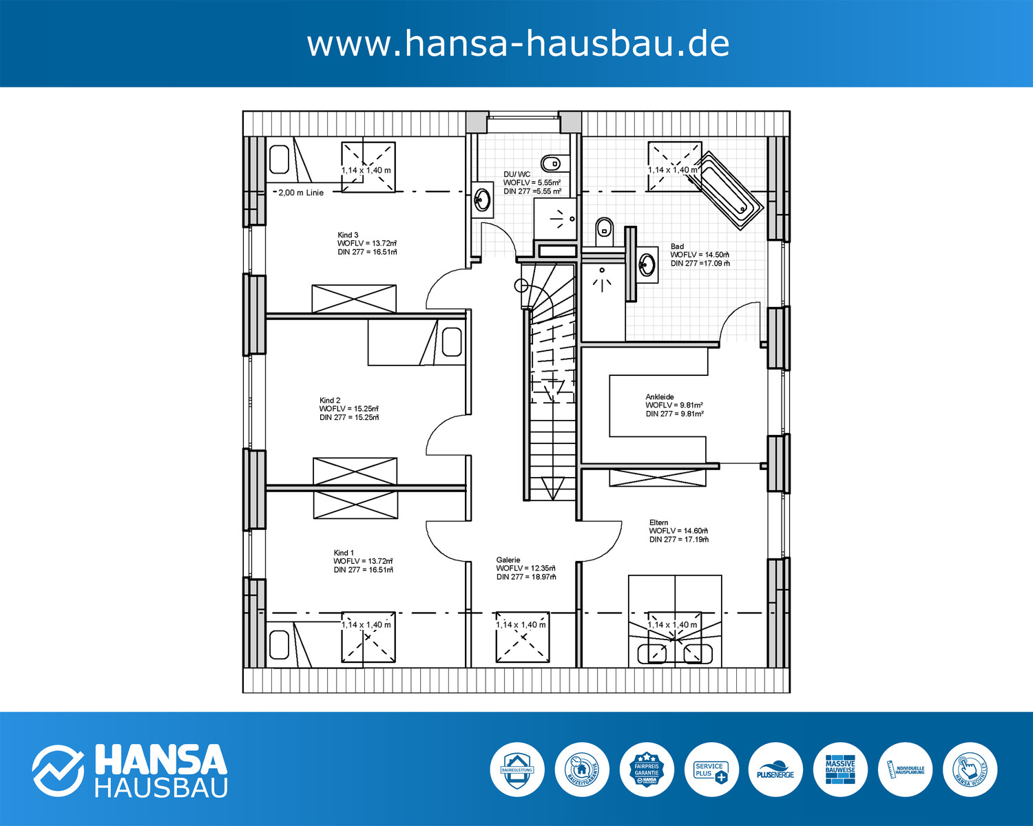 Hansa Hausbau XXL Satteldachhaus 06