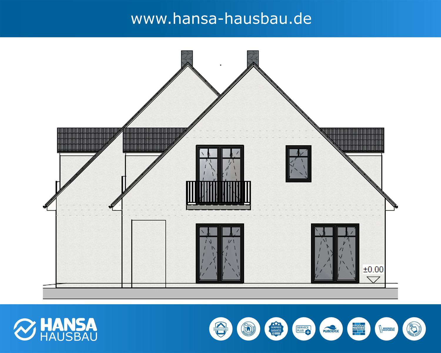 Hansa Hausbau Bauplanung Architektenhaus Doppelhaus