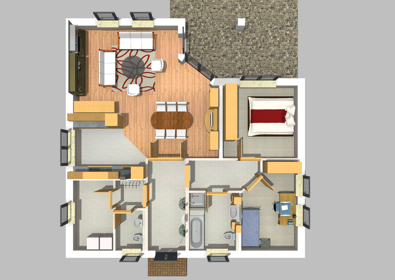 Bungalow 104 m² EG 3D