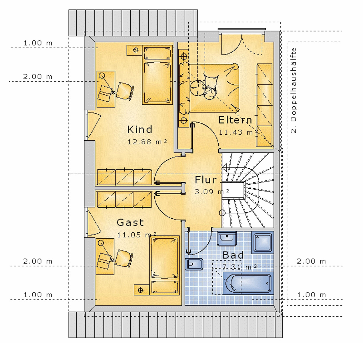 Doppelhaus 85 m² DG