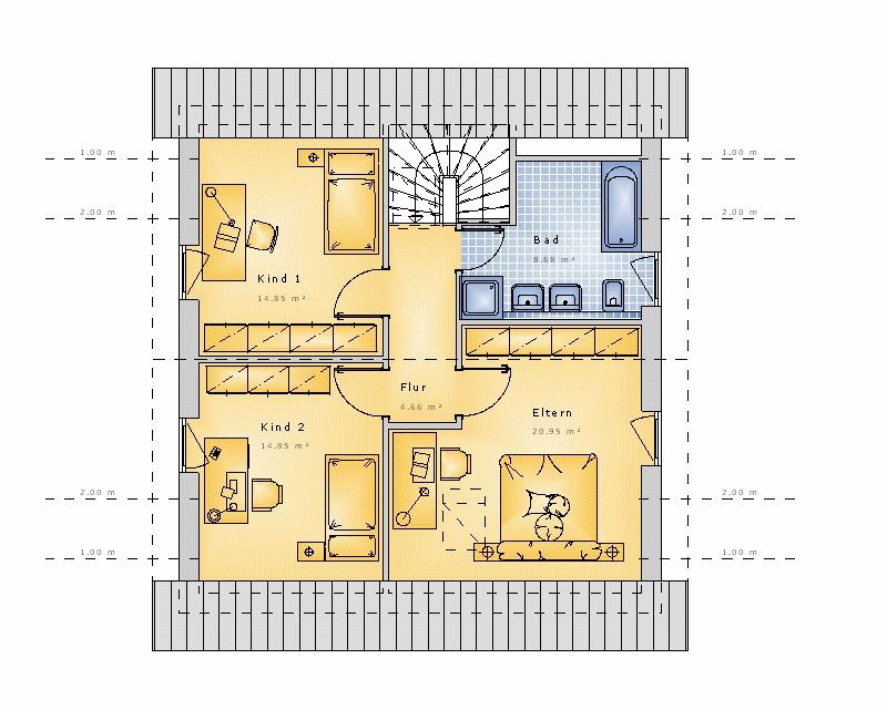 Satteldach 116 m² DG