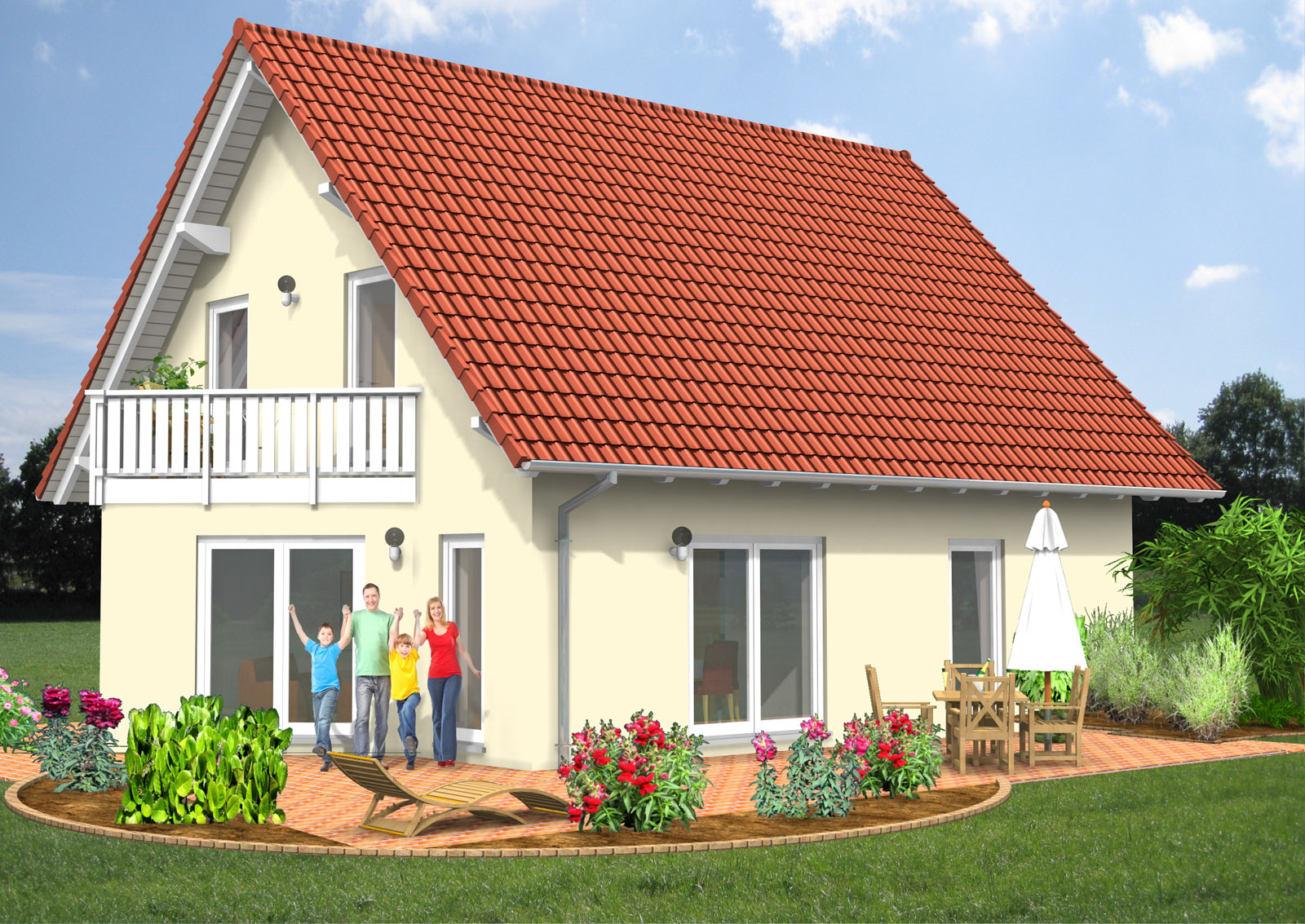 Satteldachhaus 121 m² Ansicht 2