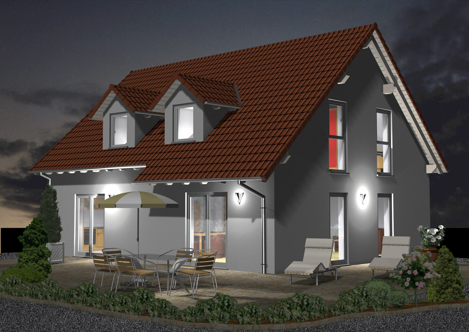 Satteldachhaus 140 m² Ansicht 2