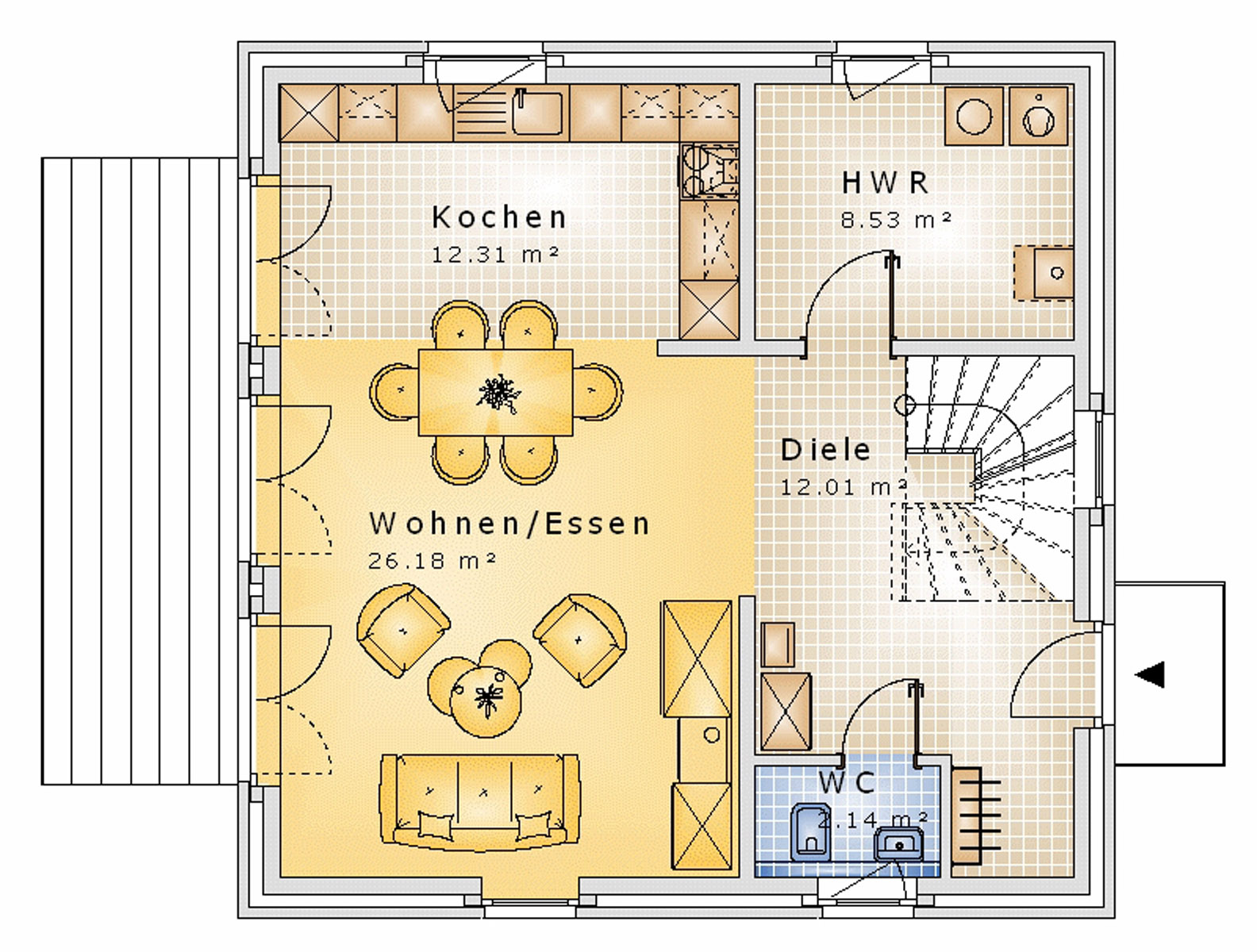 Stadtvilla 120 m² EG