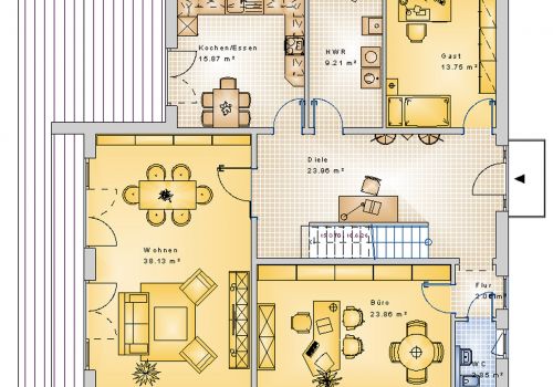 Pultdachhaus 258 m² EG
