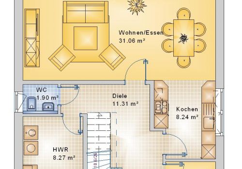 Satteldach 112 m² EG