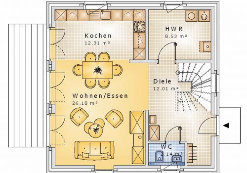 Stadtvilla 120 m² EG