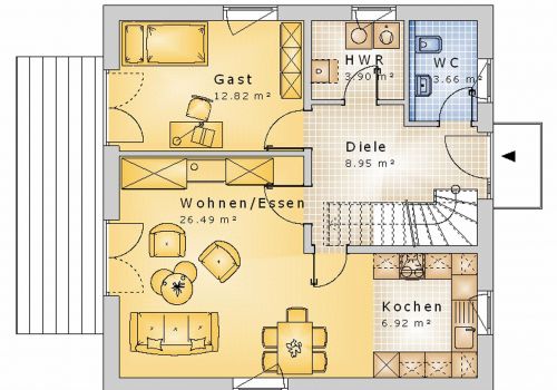 Stadtvilla 124 m² EG